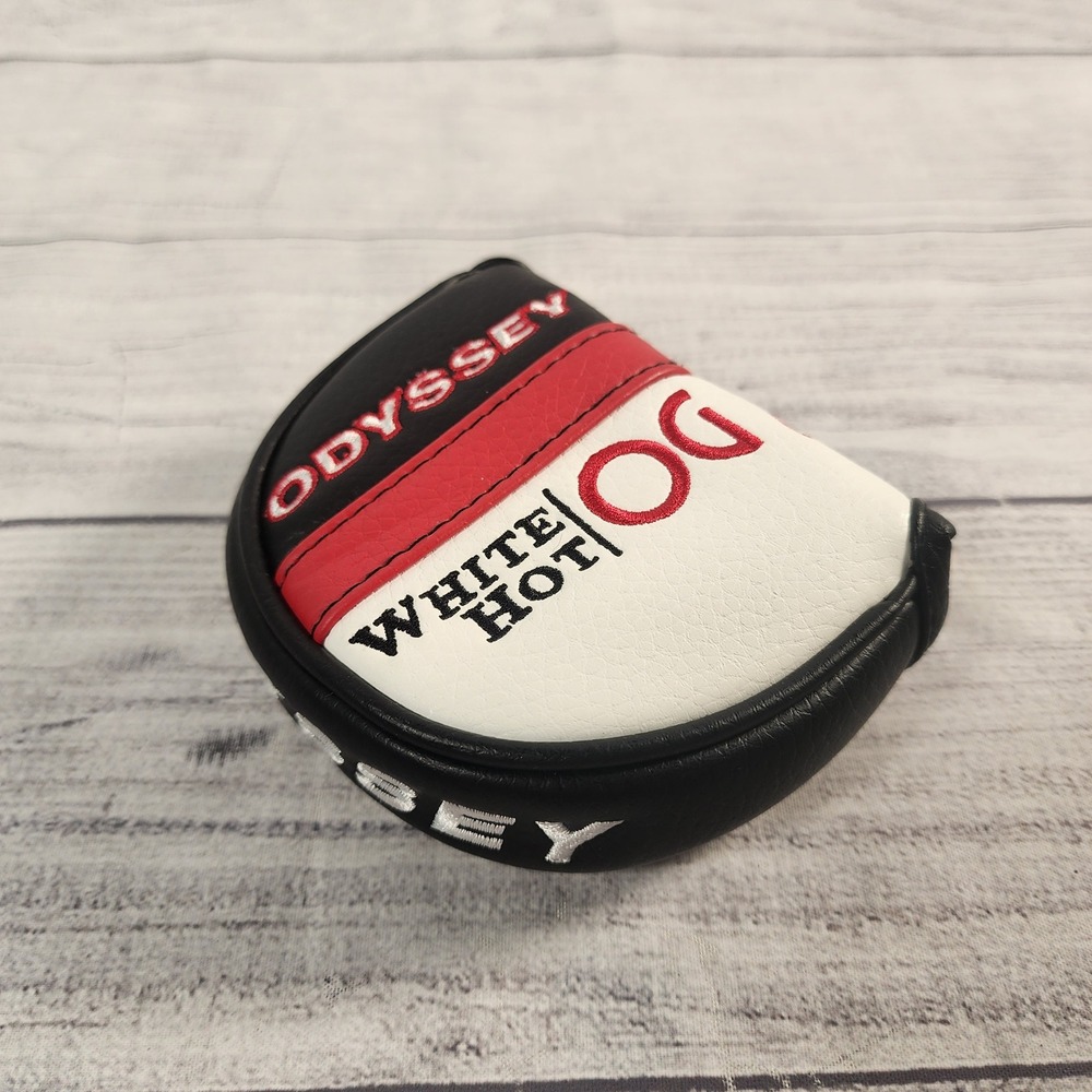 Odyssey White Hot OG Mid Mallet Putter Headcover Black White Red Magnetic